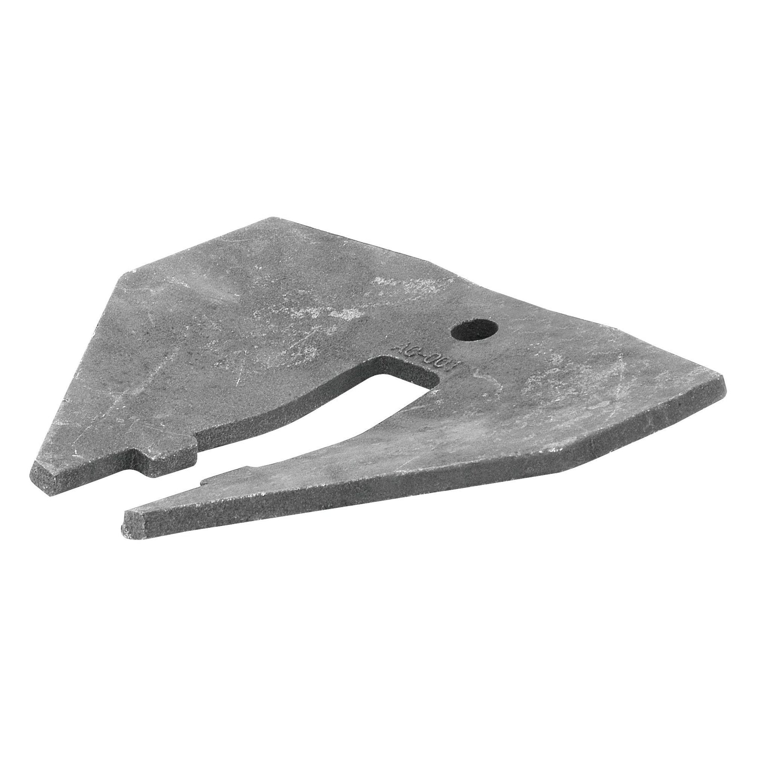 A grey, irregularly shaped metal tool with a hole near the center and a jagged edge on one side, the Sparex Wing P10392 (Sparex Part No. S.22772) is perfect for any Prolift project.