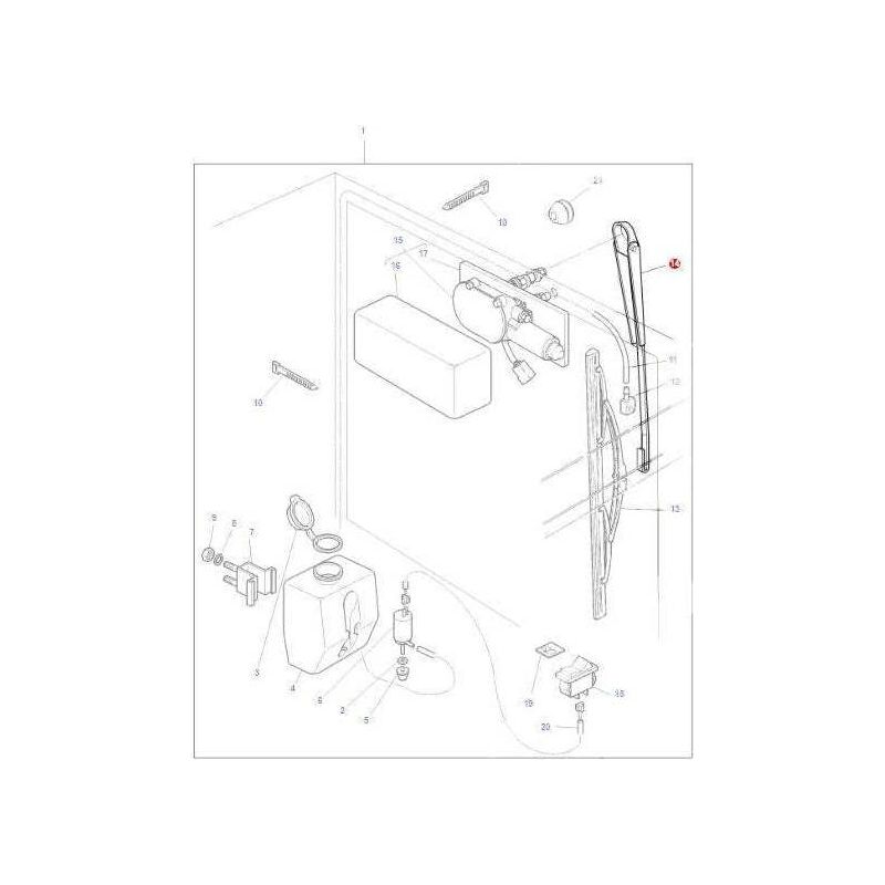 Massey Ferguson Wiper Arm - 3406991M91 | OEM | Massey Ferguson parts | Cab Glass & Glazing Tools-Massey Ferguson-Cabin & Body Panels,Farming Parts,Tractor Parts,Windscreen Washers,Wiper Arms,Wiper Motors & Blades