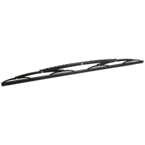 The Sparex Wiper Blade - 24'' (600mm) (Part No.S.42767) is a streamlined black blade with multiple support arms, showcased against a white background, compatible with Massey Ferguson and Landini machinery.