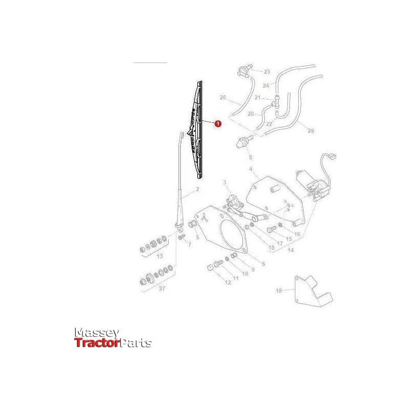 Massey Ferguson Wiper Blade - 4275053M1 | OEM | Massey Ferguson parts | Wiper Blades-Massey Ferguson-Cabin & Body Panels,Farming Parts,Tractor Parts,Windscreen Washers,Wiper Blades,Wiper Motors & Blades