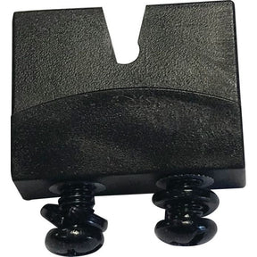 The Sparex Wiper Blade Fixing Bracket (Part No. S.14730) is a black metal clamp featuring a V-shaped notch at the top and two screw bolts at the bottom for securing objects, making it ideal for various applications.