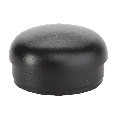 The AGCO Fendt - Wiper Cap (X830270075000) is a small, round, black plastic cap with a smooth surface, ideal for use in Fendt models such as the FAVORIT series.