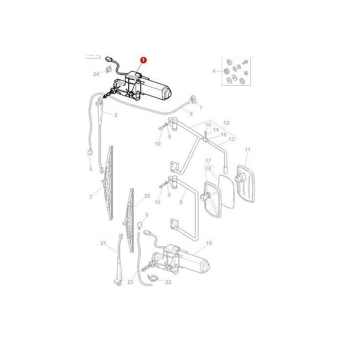 Wiper Motor - 3808786M92 - Massey Tractor Parts