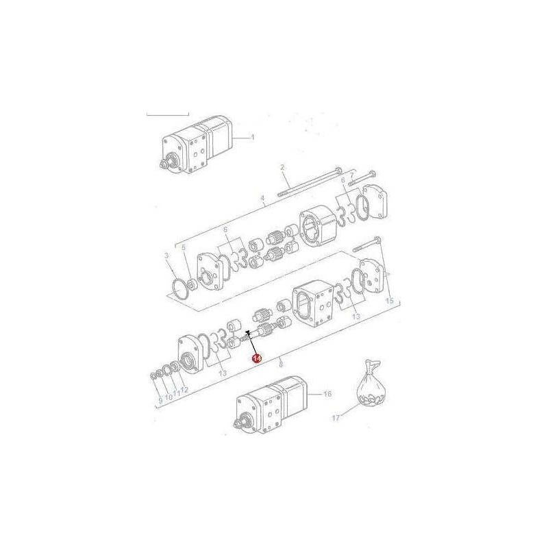 Massey Ferguson Woodruff Key - 1440358X1 | OEM | Massey Ferguson parts | Hydraulic Pumps-Massey Ferguson-Farming Parts,Hardware,Key Steel,Towing & Fasteners,Tractor Parts,Woodruff