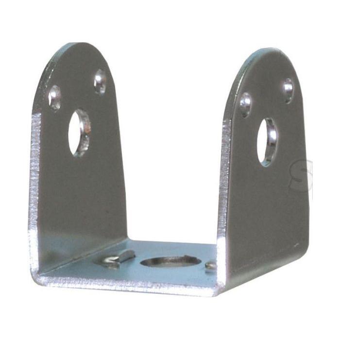 The Work Light Bracket - S.29343 from Sparex is a metal U-bracket that features mounting holes on its vertical sides and base, making it suitable for assembling or supporting structures.
