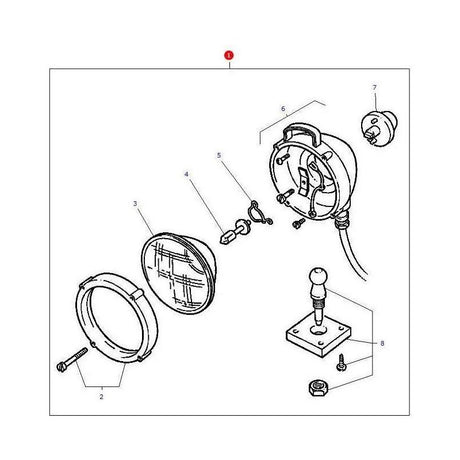 Massey Ferguson Worklight - 1693034M91 | OEM | Massey Ferguson parts | Work Lights-Massey Ferguson-Farming Parts,Lighting & Electrical Accessories,Tractor Parts,Vehicle Lighting,Work Lights