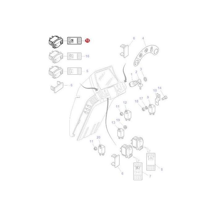 Worklight Switch - 4290435M2 / 3778391M1 - Massey Tractor Parts