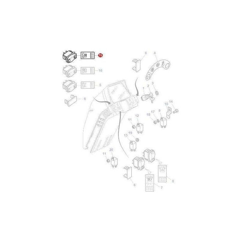 Massey Ferguson Worklight Switch - 4290435M2 / 3778391M1 | OEM | Massey Ferguson parts | Light Switches-Massey Ferguson-Farming Parts,Light Switches,Lighting & Electrical Accessories,Rocker Switches & Components,Switches & Sensors,Tractor Parts