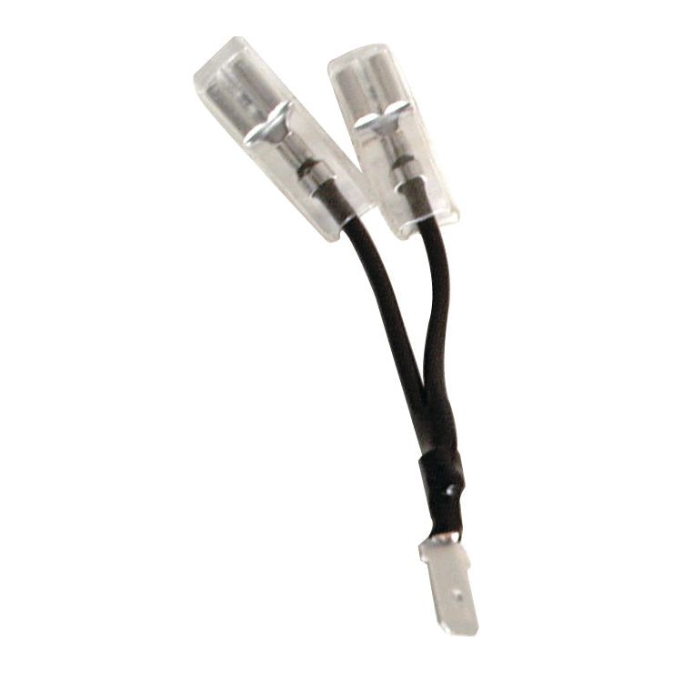 A Y Cable Assembly with two transparent, plastic-covered female terminals branching from a single base and attached to black wiring, branded as Sparex Part No. S.13412.