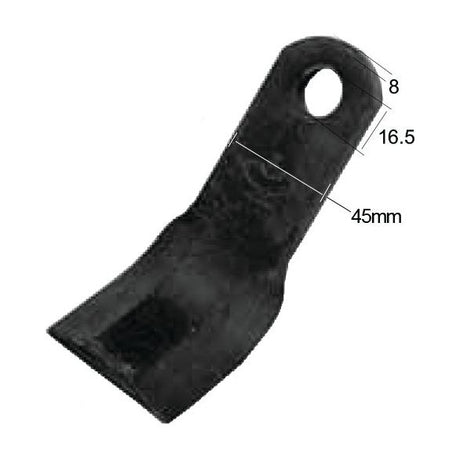 Y type flail, Length: 130mm, Width: 40mm, Hole⌀: 16.5mm, Thickness: 8mm. Replacement for Kuhn
 - S.74810 - Massey Tractor Parts
