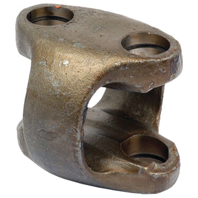 A Sparex Yoke Housing (Part No. S.7736) featuring a metallic U-shaped bracket with three circular holes and a textured surface, designed to be compatible with New Holland machinery.