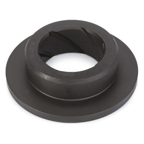 A dark gray, circular industrial component with a tapered inner bore and an outer flange, the Massey Ferguson - Bush - ACP0300210 by AGCO is compatible with models like the MF 6290 and MF 6497.