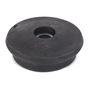 The Massey Ferguson - Locking Cover - AL5215131 by AGCO is a round, black rubber washer with a central metal-lined hole, used as a plumbing or mechanical seal. It's also ideal for ordering as farming parts due to its versatile fitment.