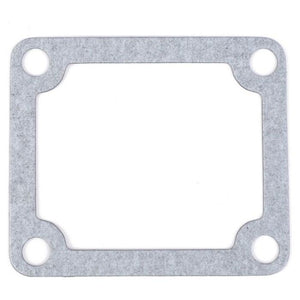 The AGCO Massey Ferguson Gasket (part number 4222851M1) is a rectangular metal gasket featuring four round holes in each corner, commonly used to seal the connections between mechanical parts on various Massey Ferguson tractor models.