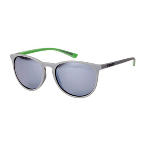 The Fendt - Ladies Sunglasses by Uvex - X991022145000 from AGCO feature round white frames, green arms, and reflective lenses that provide UVA protection.