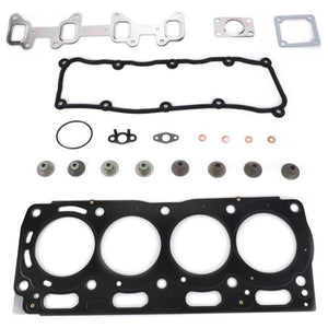 AGCO's Massey Ferguson - Gasket Kit - AG137256, encompassing head gaskets, valve stem seals, intake and exhaust manifold gaskets, as well as other related components compatible with Massey Ferguson MF Tractors, displayed on a white background.