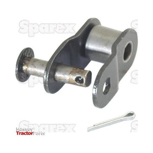 A cranked link labeled as Simplex, Sparex Part No. S.128804 on a white background. The components highlight Sparex and Massey Tractor Parts branding.