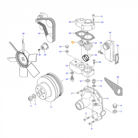 Massey Ferguson - Thermostat - V836015156 - Farming Parts