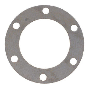 A round metal gasket featuring six evenly spaced holes near the perimeter, perfect for installation in Massey Ferguson models like the Dyna-6 or 2WD/4WD tractors.

Product Name: Massey Ferguson - Gasket - V836338985
Brand Name: AGCO